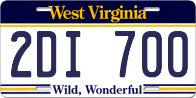 WV license plate 2DI700