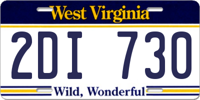 WV license plate 2DI730