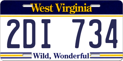 WV license plate 2DI734