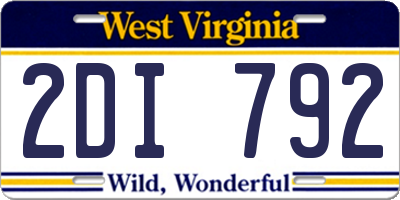 WV license plate 2DI792