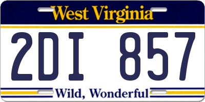 WV license plate 2DI857