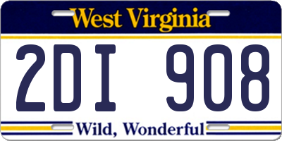 WV license plate 2DI908