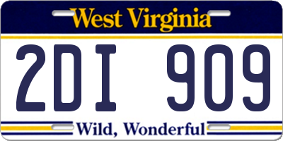 WV license plate 2DI909