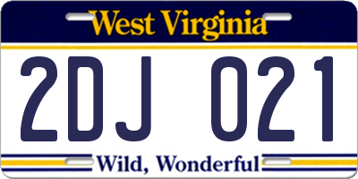 WV license plate 2DJ021