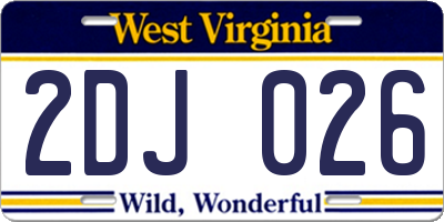 WV license plate 2DJ026