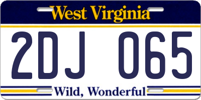 WV license plate 2DJ065