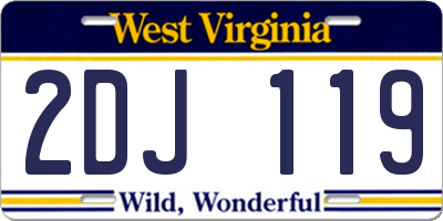 WV license plate 2DJ119