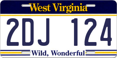 WV license plate 2DJ124
