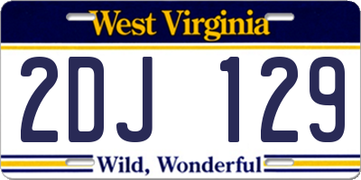 WV license plate 2DJ129