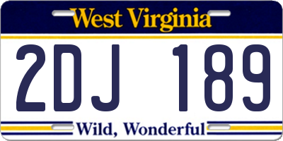 WV license plate 2DJ189