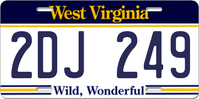 WV license plate 2DJ249
