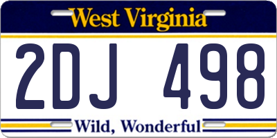 WV license plate 2DJ498