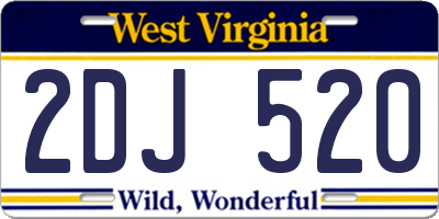 WV license plate 2DJ520
