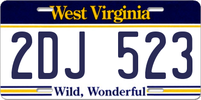 WV license plate 2DJ523