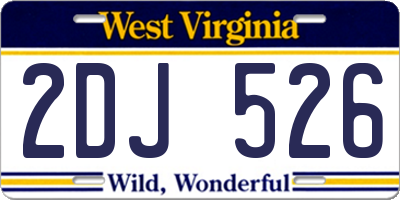 WV license plate 2DJ526