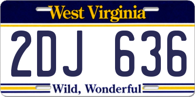WV license plate 2DJ636