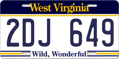 WV license plate 2DJ649