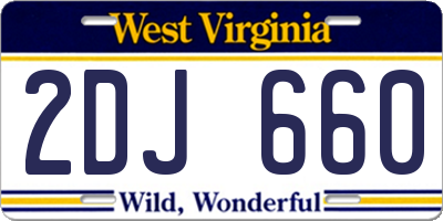 WV license plate 2DJ660
