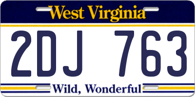 WV license plate 2DJ763