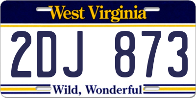 WV license plate 2DJ873