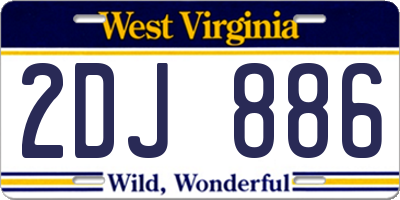 WV license plate 2DJ886