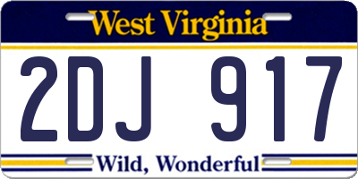 WV license plate 2DJ917