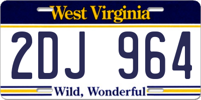 WV license plate 2DJ964