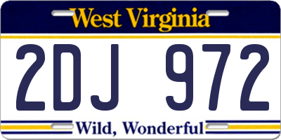 WV license plate 2DJ972