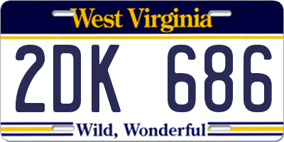 WV license plate 2DK686