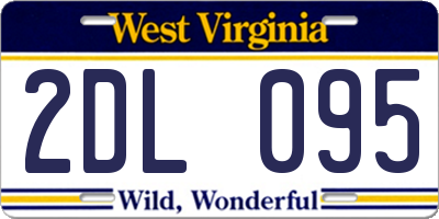 WV license plate 2DL095