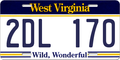WV license plate 2DL170