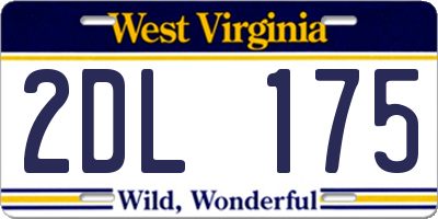 WV license plate 2DL175