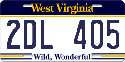 WV license plate 2DL405