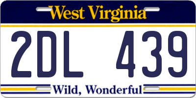 WV license plate 2DL439