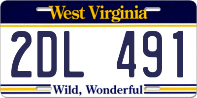 WV license plate 2DL491