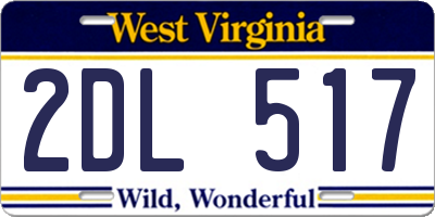 WV license plate 2DL517