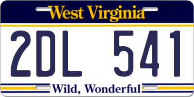 WV license plate 2DL541