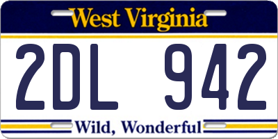 WV license plate 2DL942