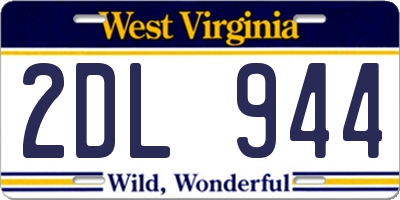 WV license plate 2DL944