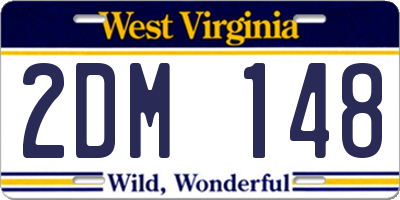 WV license plate 2DM148