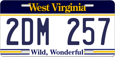 WV license plate 2DM257