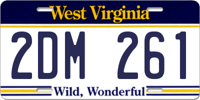 WV license plate 2DM261