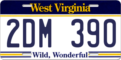 WV license plate 2DM390