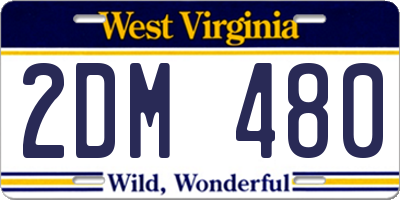 WV license plate 2DM480