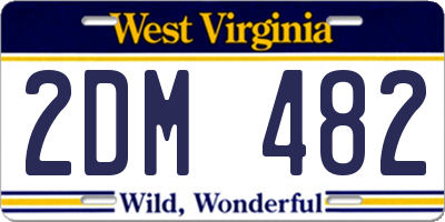 WV license plate 2DM482