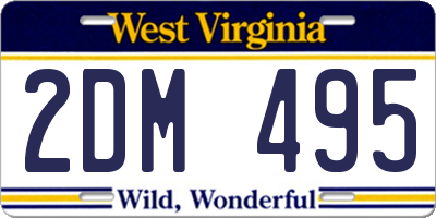 WV license plate 2DM495
