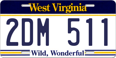 WV license plate 2DM511