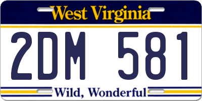WV license plate 2DM581