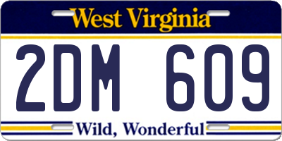 WV license plate 2DM609