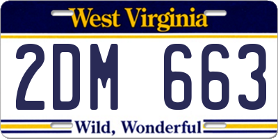 WV license plate 2DM663
